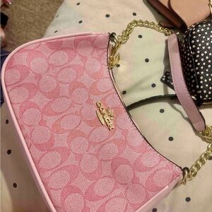 Coach Pink Patterned Shoulder Bag